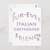 Carte Postale Lévrier Italien pour toujours (Devant / Derrière)