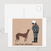Carte Postale Lévrier recevant une contravention pour excès de v (Devant / Derrière)