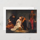 Carte Postale L'Exécution de Lady Jane Grey Paul Delaroche 1833 (Devant / Derrière)