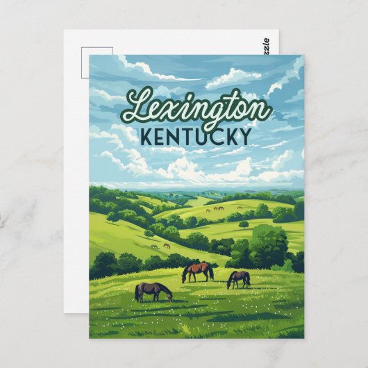 Carte Postale Lexington Kentucky Horloges Bluegrass Fermes Vinta (Devant / Derrière)