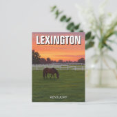 Carte Postale Lexington Kentucky Postcard Horse Sunset (Debout devant)