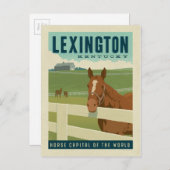 Carte Postale Lexington, KY | Capitale mondiale du cheval (Devant / Derrière)