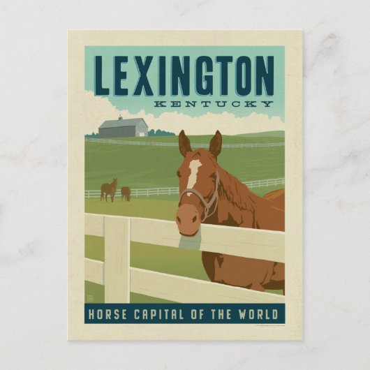 Carte Postale Lexington, KY | Capitale mondiale du cheval (Devant)