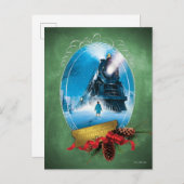 Carte Postale L'Express polaire | Arrivée du train encadré de va (Devant / Derrière)