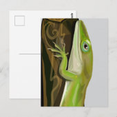 Carte Postale Lézard anole vert (Devant / Derrière)