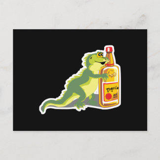 Carte Postale lézard avec tequila