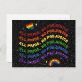 Carte Postale LGBT Glitter All Pride No Prejudice (Devant / Derrière)