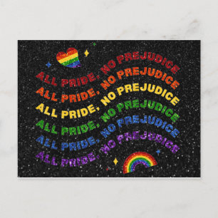 Carte Postale LGBT Glitter All Pride No Prejudice