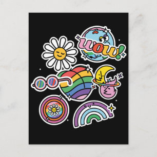 Carte Postale LGBT+Pride. L'amour est l'amour. drapeau arc-en-ci