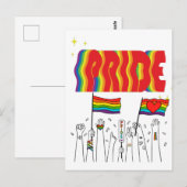 Carte Postale LGBT+Pride. Queer- gay love pride. (Devant / Derrière)