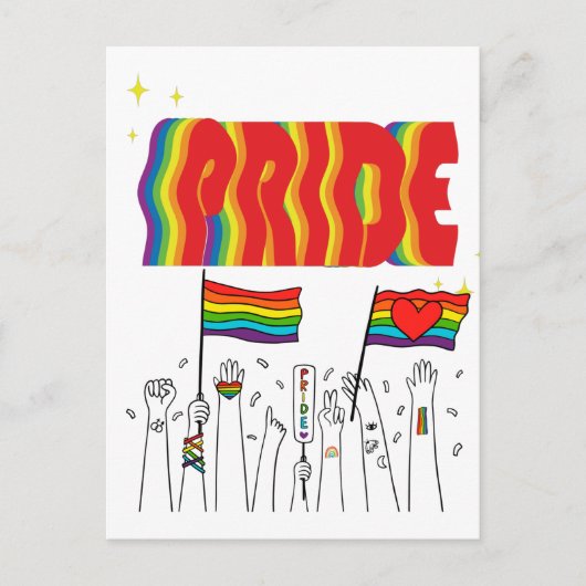 Carte Postale LGBT+Pride. Queer- gay love pride. (Devant)
