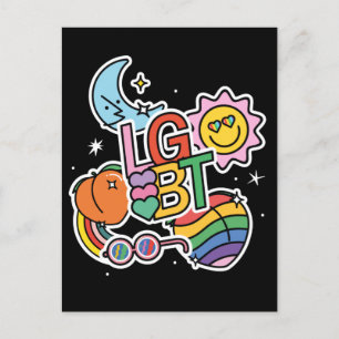 Carte Postale LGBT+Pride. Véritable amour. drapeau arc-en-ciel.