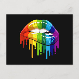 Carte Postale LGBT Rainbow Lip Gay pride