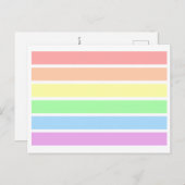 Carte postale LGBT Soft Light Pastel Gay Pride Rai (Devant / Derrière)