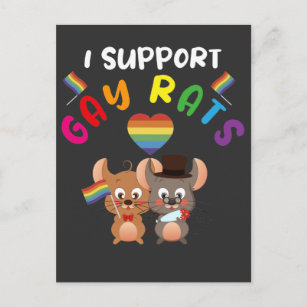 Carte Postale LGBT Support Rats Gay Mariage Celebration Queer