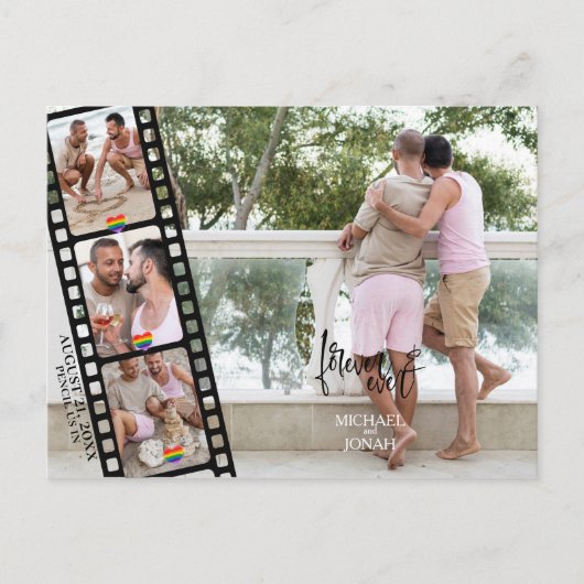 Carte Postale LGBTQ 4 PHOTO moderne Filmstrip Enregistrer la dat (Devant)