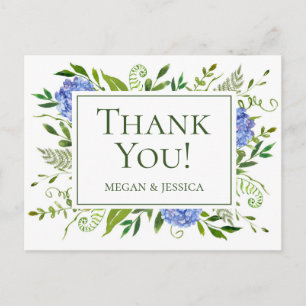 Carte Postale LGBTQ Blue Hydrangeas Floral Folal Sentiment