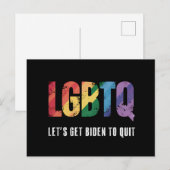Carte Postale LGBTQ faisons en sorte que Biden arrête complèteme (Devant / Derrière)