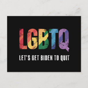 Carte Postale LGBTQ faisons en sorte que Biden arrête complèteme