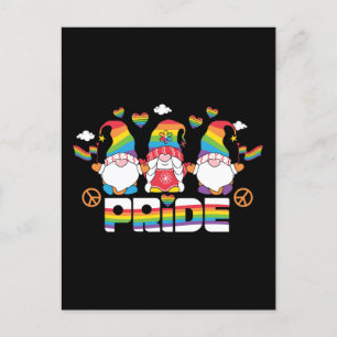 Carte Postale LGBTQ - Fierté - Gnome de jardin - Couleur arc-en-