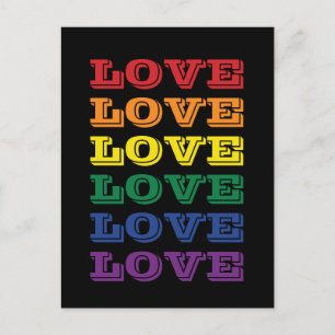 Carte Postale LGBTQ Gay pride Love Personnalisable Texte Répété