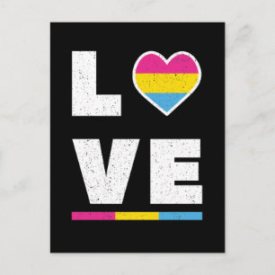 Carte Postale LGBTQ Pansexual Fierté Drapeau Distressé Grunge Lo