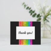 Carte Postale LGBTQ Rainbow Black Chic Moderne Mariage Parties s (Debout devant)