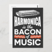 Carte Postale L'harmonica est le Bacon de la musique drôle orche (Devant / Derrière)