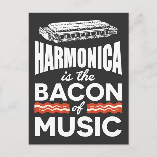 Carte Postale L'harmonica est le Bacon de la musique drôle orche (Devant)