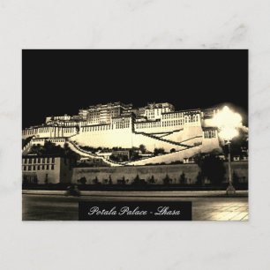 Carte Postale Lhassa la nuit - Palais de Potala, Château, Tibet