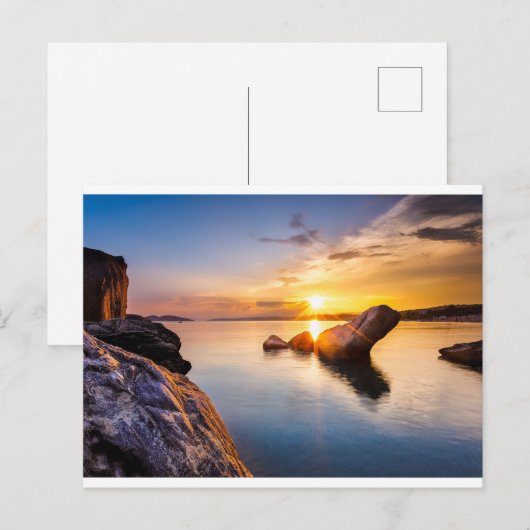 Carte Postale L'heure dorée en Grèce (Devant / Derrière)