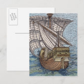 Carte Postale L'heure du navire de Columbus (Devant / Derrière)