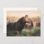 Carte Postale L'Hippopotame de Joseph Wolf (Devant / Derrière)