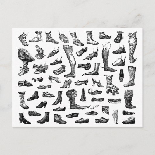Carte Postale L'histoire des chaussures (Devant)