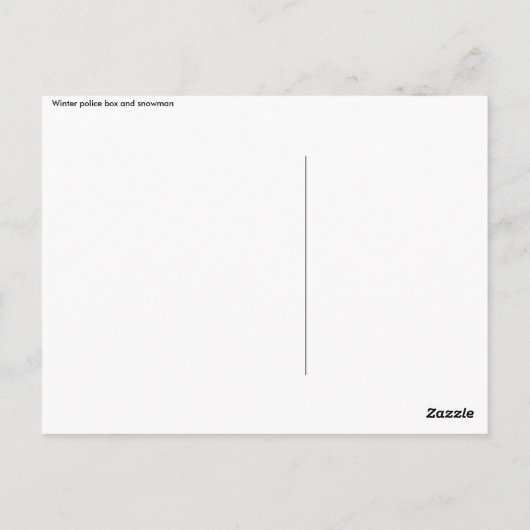 Carte Postale l'hiver (Dos)