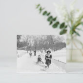 Carte Postale L'hiver à Central Park, 1900 (Debout devant)