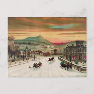 Carte Postale L'Hiver À La Campagne