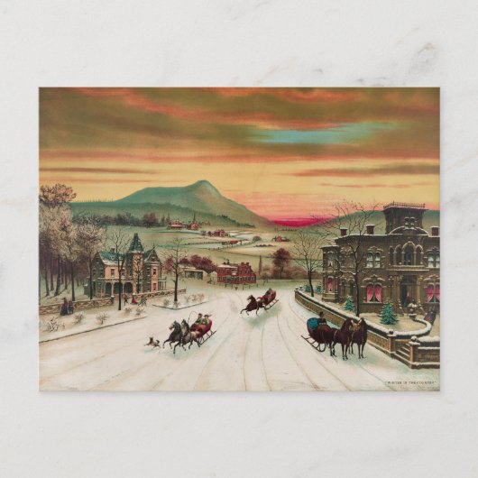 Carte Postale L'Hiver À La Campagne (Devant)