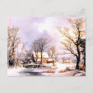Carte Postale L'hiver à la campagne, Le Vieux Moulin à grains