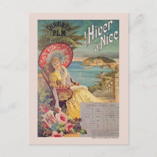 Carte Postale l'Hiver à Nice Poster vintage 1892 (Devant)
