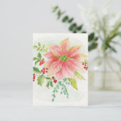 Carte Postale L'hiver fleurit poinsettia de floraison rose de | (Debout devant)
