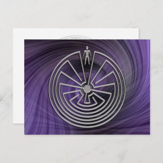 Carte Postale L'homme dans le Maze - argent | tourbillon violet (Devant / Derrière)