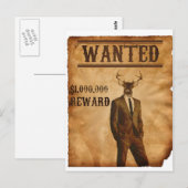 Carte Postale L'homme du cerf est Recherché (Devant / Derrière)