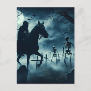 Carte Postale L'homme du cheval éffrayant dans l'Halloween cimen