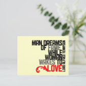 Carte Postale L'homme rêve de célébrité... conception typographi (Debout devant)