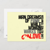 Carte Postale L'homme rêve de célébrité... conception typographi (Devant / Derrière)