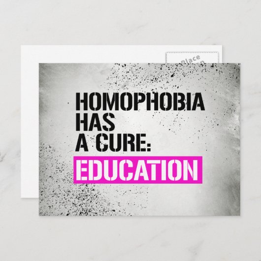 Carte Postale L'homophobie a un remède - L'éducation — - LGBTQ R (Devant / Derrière)