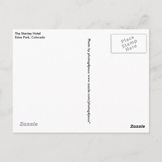 Carte Postale L'hôtel Stanley (Dos)