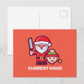 Carte Postale L'humeur actuelle Père Noël et Elfe (Devant / Derrière)