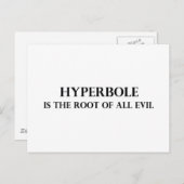 Carte Postale L'hyperbole est la racine de tout mal (Devant / Derrière)